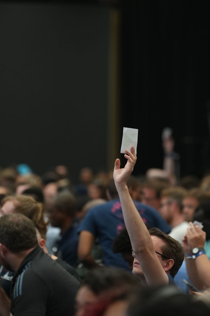 conference, conference meeting, committee meeting, voting